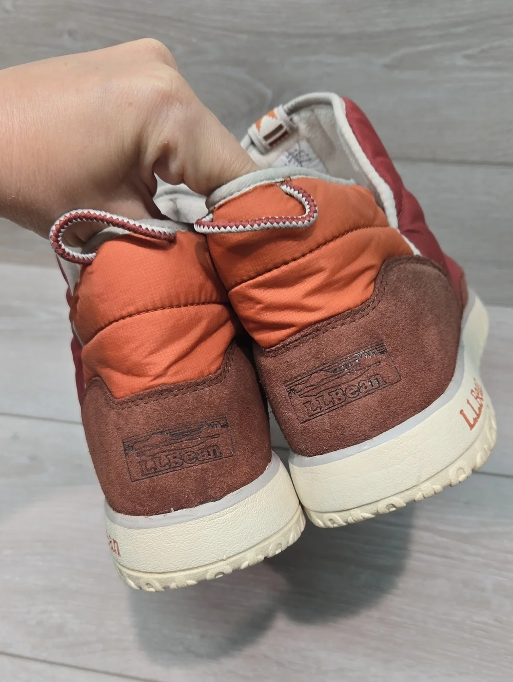 L.L. Bean Men’s Insulated Slip-On High Top Sneakers in Rust/Orange Shoes Sz 11M